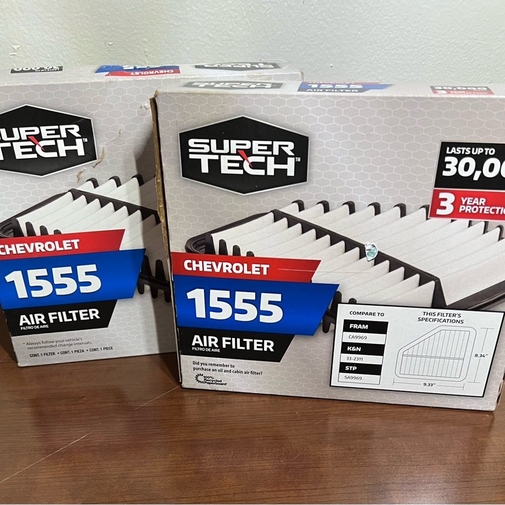 Set of 2 Super Tech Chevrolet 1555 Air Filter